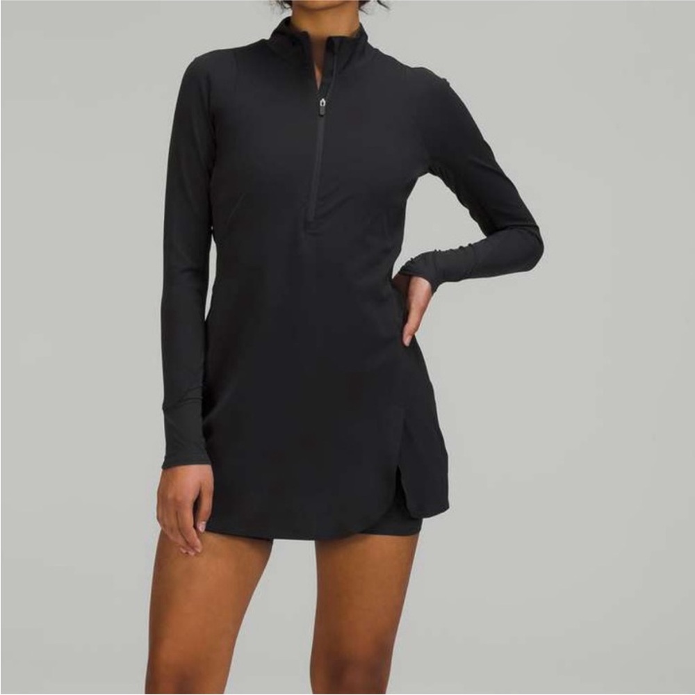 lululemon athletica Black Long-Sleeve Zip-Front Active Dress